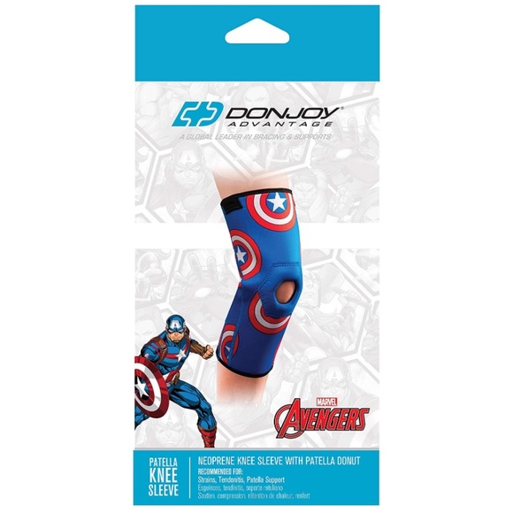 NWT✨ DONJOY Marvel Captain America Neoprene Knee Sleeve w Patella Donut - Picture 1 of 9